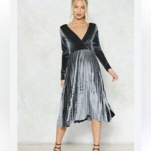Nasty Gal velvet wrap dress
